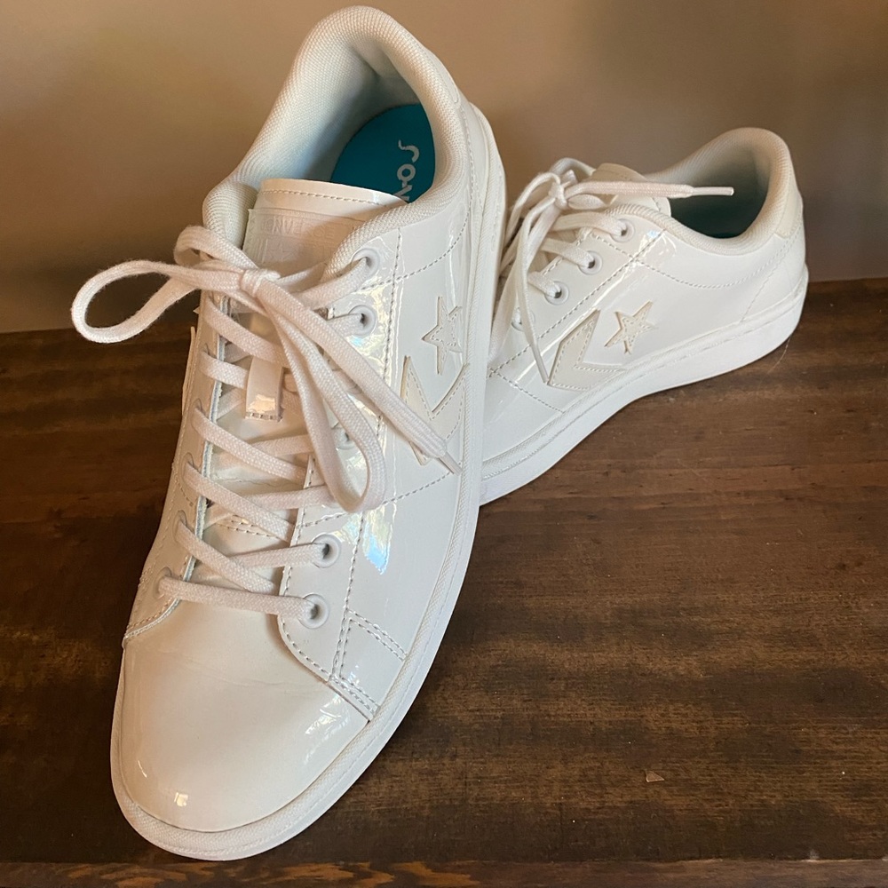 Converse patent leather all court low top